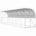 VidaXL Kurnik przy ścianie srebrny 600 x 150 x 215 cm Stal ocynkowana