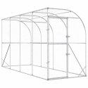 VidaXL Kurnik przy ścianie srebrny 600 x 150 x 215 cm Stal ocynkowana