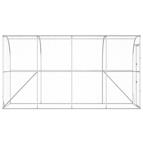 VidaXL Kurnik przy ścianie srebrny 600 x 150 x 215 cm Stal ocynkowana