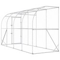 VidaXL Kurnik przy ścianie srebrny 600 x 150 x 215 cm Stal ocynkowana