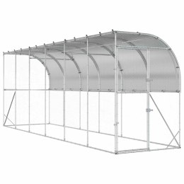 VidaXL Kurnik przy ścianie srebrny 600 x 150 x 215 cm Stal ocynkowana