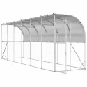 VidaXL Kurnik przy ścianie srebrny 600 x 150 x 215 cm Stal ocynkowana