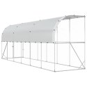VidaXL Kurnik przy ścianie srebrny 600 x 150 x 215 cm Stal ocynkowana