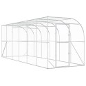 VidaXL Kurnik przy ścianie srebrny 600 x 150 x 215 cm Stal ocynkowana