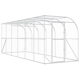 VidaXL Kurnik przy ścianie srebrny 600 x 150 x 215 cm Stal ocynkowana