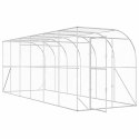 VidaXL Kurnik przy ścianie srebrny 600 x 150 x 215 cm Stal ocynkowana
