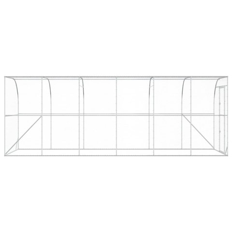 VidaXL Kurnik przy ścianie srebrny 600 x 150 x 215 cm Stal ocynkowana