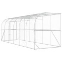 VidaXL Kurnik przy ścianie srebrny 600 x 150 x 215 cm Stal ocynkowana