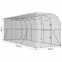 VidaXL Kurnik przy ścianie srebrny 600 x 150 x 215 cm Stal ocynkowana
