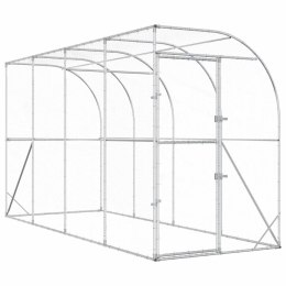 VidaXL Kurnik przy ścianie srebrny 600 x 150 x 215 cm Stal ocynkowana