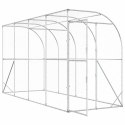 VidaXL Kurnik przy ścianie srebrny 600 x 150 x 215 cm Stal ocynkowana