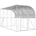 VidaXL Kurnik przy ścianie srebrny 600 x 150 x 215 cm Stal ocynkowana