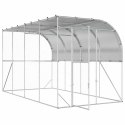 VidaXL Kurnik przy ścianie srebrny 600 x 150 x 215 cm Stal ocynkowana