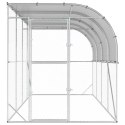 VidaXL Kurnik przy ścianie srebrny 600 x 150 x 215 cm Stal ocynkowana