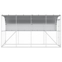 VidaXL Kurnik przy ścianie srebrny 600 x 150 x 215 cm Stal ocynkowana