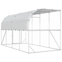 VidaXL Kurnik przy ścianie srebrny 600 x 150 x 215 cm Stal ocynkowana