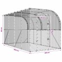VidaXL Kurnik przy ścianie srebrny 600 x 150 x 215 cm Stal ocynkowana