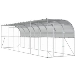 VidaXL Kurnik przy ścianie srebrny 600 x 150 x 215 cm Stal ocynkowana