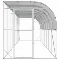 VidaXL Kurnik przy ścianie srebrny 600 x 150 x 215 cm Stal ocynkowana