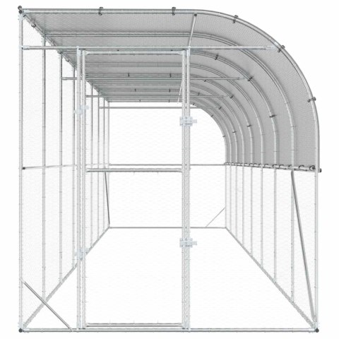VidaXL Kurnik przy ścianie srebrny 600 x 150 x 215 cm Stal ocynkowana