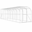 VidaXL Kurnik przy ścianie srebrny 600 x 150 x 215 cm Stal ocynkowana