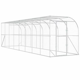VidaXL Kurnik przy ścianie srebrny 600 x 150 x 215 cm Stal ocynkowana