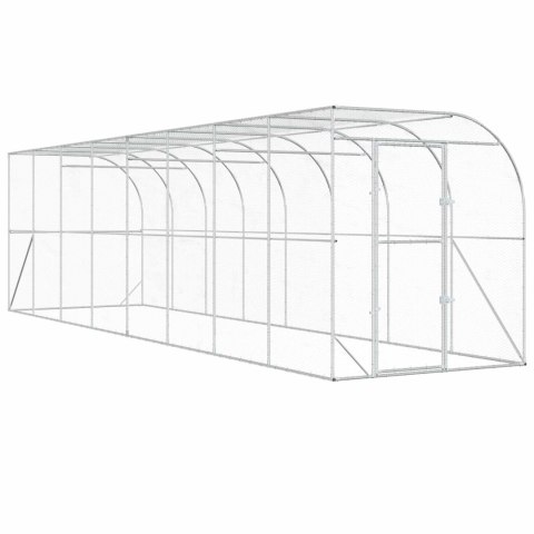 VidaXL Kurnik przy ścianie srebrny 600 x 150 x 215 cm Stal ocynkowana