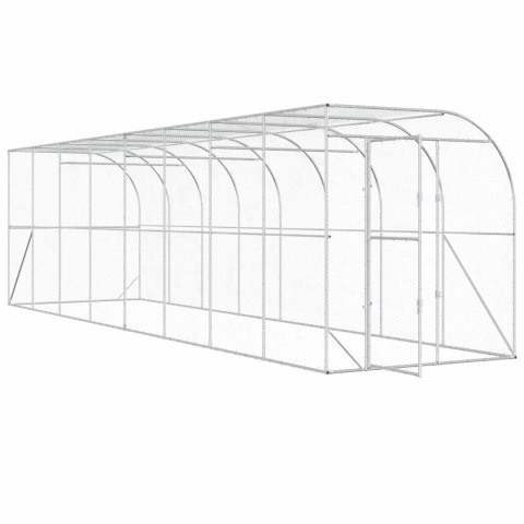 VidaXL Kurnik przy ścianie srebrny 600 x 150 x 215 cm Stal ocynkowana