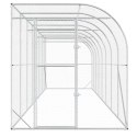 VidaXL Kurnik przy ścianie srebrny 600 x 150 x 215 cm Stal ocynkowana