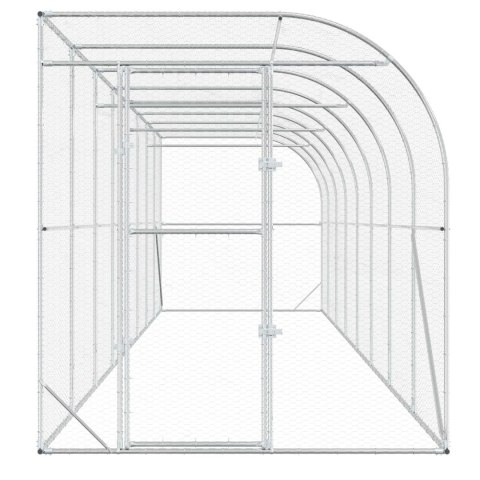 VidaXL Kurnik przy ścianie srebrny 600 x 150 x 215 cm Stal ocynkowana