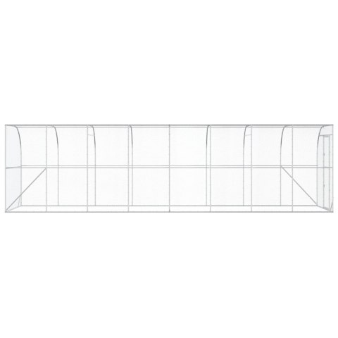 VidaXL Kurnik przy ścianie srebrny 600 x 150 x 215 cm Stal ocynkowana