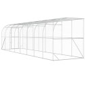VidaXL Kurnik przy ścianie srebrny 600 x 150 x 215 cm Stal ocynkowana
