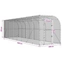 VidaXL Kurnik przy ścianie srebrny 600 x 150 x 215 cm Stal ocynkowana