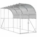 VidaXL Kurnik przy ścianie srebrny 600 x 150 x 215 cm Stal ocynkowana