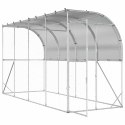 VidaXL Kurnik przy ścianie srebrny 600 x 150 x 215 cm Stal ocynkowana