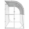 VidaXL Kurnik przy ścianie srebrny 600 x 150 x 215 cm Stal ocynkowana