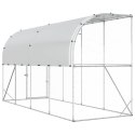 VidaXL Kurnik przy ścianie srebrny 600 x 150 x 215 cm Stal ocynkowana