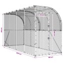 VidaXL Kurnik przy ścianie srebrny 600 x 150 x 215 cm Stal ocynkowana