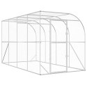 VidaXL Kurnik przy ścianie srebrny 600 x 150 x 215 cm Stal ocynkowana