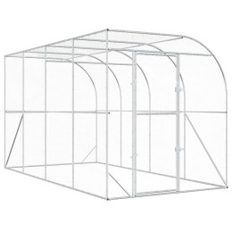 VidaXL Kurnik przy ścianie srebrny 600 x 150 x 215 cm Stal ocynkowana