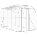 VidaXL Kurnik przy ścianie srebrny 600 x 150 x 215 cm Stal ocynkowana