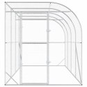 VidaXL Kurnik przy ścianie srebrny 600 x 150 x 215 cm Stal ocynkowana