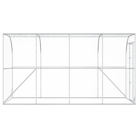 VidaXL Kurnik przy ścianie srebrny 600 x 150 x 215 cm Stal ocynkowana