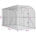 VidaXL Kurnik przy ścianie srebrny 600 x 150 x 215 cm Stal ocynkowana