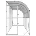 VidaXL Kurnik przy ścianie srebrny 600 x 150 x 215 cm Stal ocynkowana
