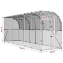 VidaXL Kurnik przy ścianie srebrny 600 x 150 x 215 cm Stal ocynkowana
