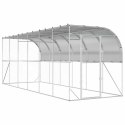 VidaXL Kurnik przy ścianie srebrny 600 x 150 x 215 cm Stal ocynkowana