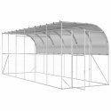 VidaXL Kurnik przy ścianie srebrny 600 x 150 x 215 cm Stal ocynkowana
