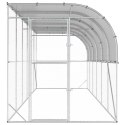 VidaXL Kurnik przy ścianie srebrny 600 x 150 x 215 cm Stal ocynkowana