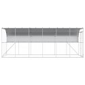 VidaXL Kurnik przy ścianie srebrny 600 x 150 x 215 cm Stal ocynkowana
